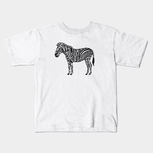 Zebra Ink Art - cool African animal design - on white Kids T-Shirt
